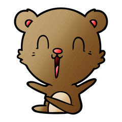 happy laughing cartoon bear