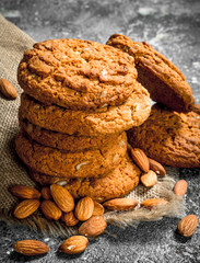 Oatmeal cookies with almonds.