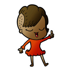 happy cartoon girl
