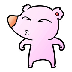 Obraz premium cartoon whistling bear