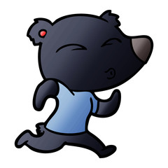 cartoon jogging bear