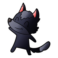 friendly cartoon wolf