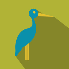stork cartoon in flat style with shadow