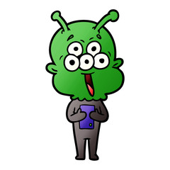 happy cartoon alien