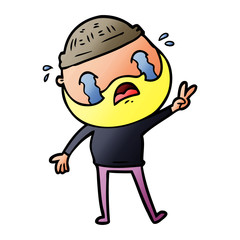 cartoon bearded man crying