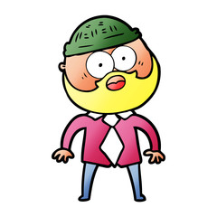 Obraz premium cartoon bearded man