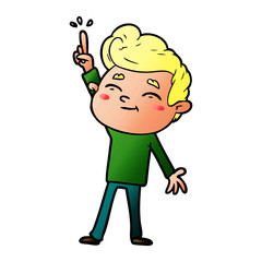 happy cartoon man
