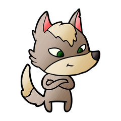 friendly cartoon wolf