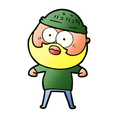 cartoon surprised bearded man