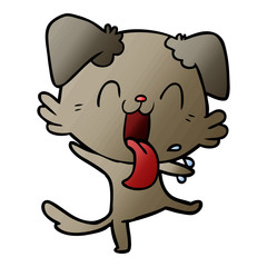 cartoon panting dog