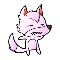 cartoon wolf showing teeth