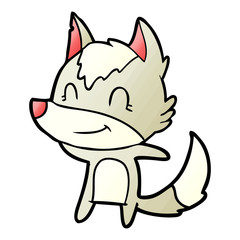 friendly cartoon wolf