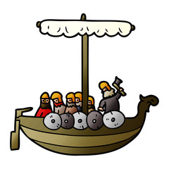 cartoon vikings sailing
