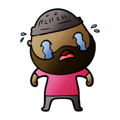 cartoon bearded man crying