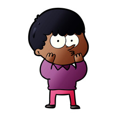 cartoon curious boy
