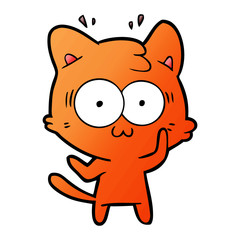 Obraz premium cartoon surprised cat