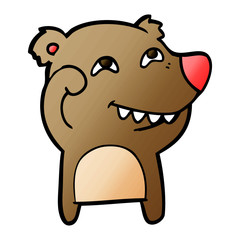 cartoon bear showing teeth