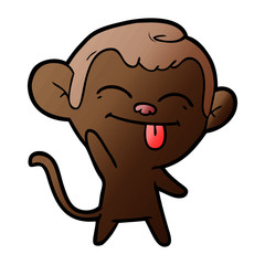 funny cartoon monkey waving
