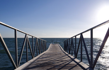 Laesoe / Denmark: Bathing jetty at the pier in Vesteroe Havn