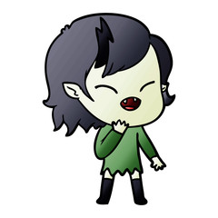 cartoon laughing vampire girl
