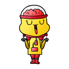 happy cartoon robot shrugging shoulders