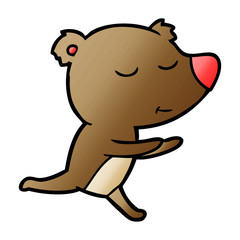 happy cartoon bear running