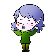 pretty cartoon elf girl