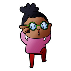 cartoon woman wearing spectacles