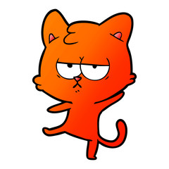 Obraz na płótnie Canvas bored cartoon cat