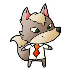 friendly cartoon wolf manager