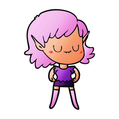happy cartoon elf girl