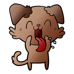 cartoon panting dog