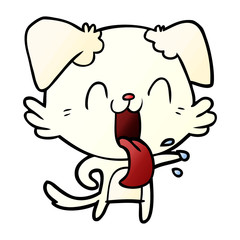 cartoon panting dog