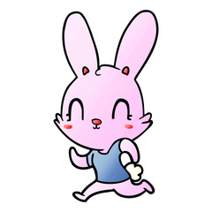 Fototapeta na wymiar cute cartoon rabbit running