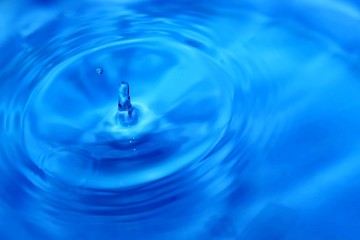 Beautiful shot of water drop hitting the water level