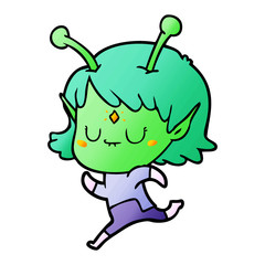 cartoon alien girl