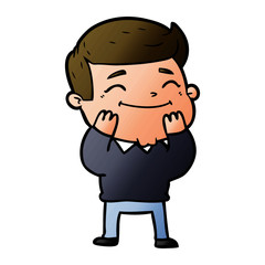 happy cartoon man