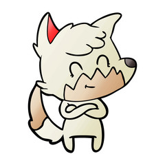 cartoon happy fox