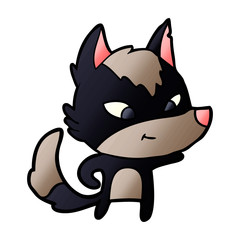 friendly cartoon wolf