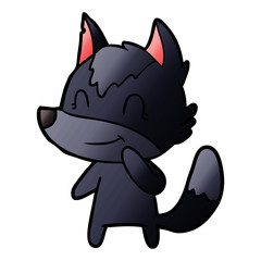 friendly cartoon wolf