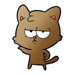 bored cartoon cat