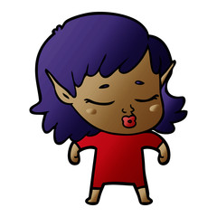 pretty cartoon elf girl