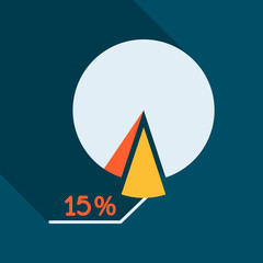 Circle chart infographic template with 4 sectors and one thousand dollars line for presentations, advertising, layouts, annual reports. Vector illustration.