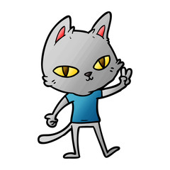 cartoon cat waving