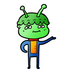 friendly cartoon spaceman
