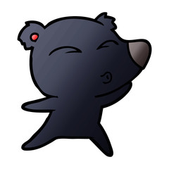 cartoon whistling bear