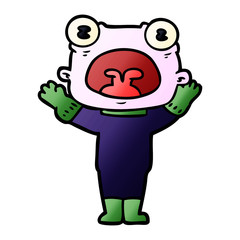 cartoon weird alien communicating