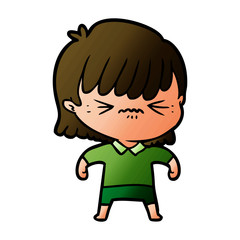 annoyed cartoon girl