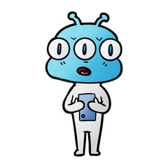 cartoon three eyed alien