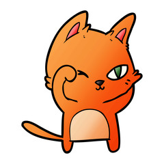 cartoon cat rubbing eye